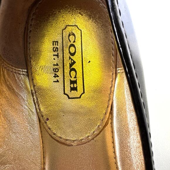 Coach Black Patent Ballet Flats Gold Buckle | Vintage Y2K | Quiet Luxury Preppy - Picture 6 of 16